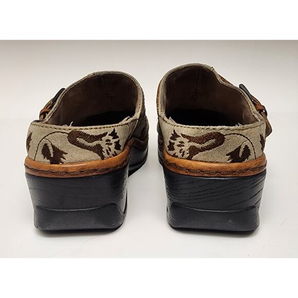 Klogs Footwear Austin Women's Floral Taupe/Brown Slip-Resistant Clog Shoes 8.5M - Picture 7 of 9